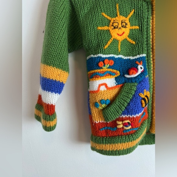 Peruvian Knit Sweater Wool Baby Multicolor - Picture 6 of 10